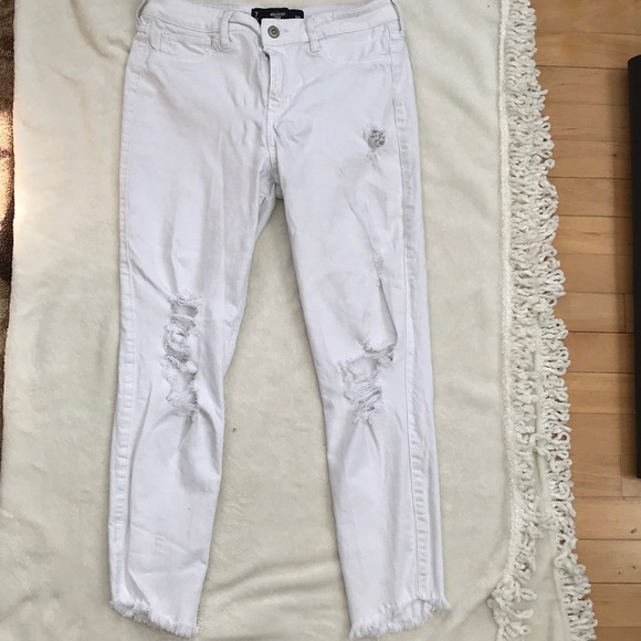 hollister white high waisted jeans